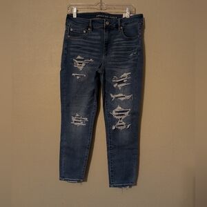 American Eagle Outfitters Women's Distressed Blue Jeans